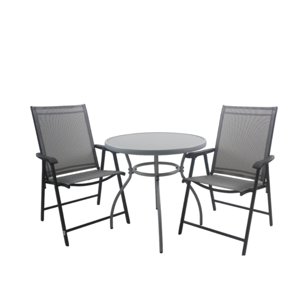 ბაღის მრგვალი მაგიდა (75X75X70) 2 სკამით HY-009 ბაღის მრგვალი მაგიდა (75X75X70) 2 სკამით HY-009