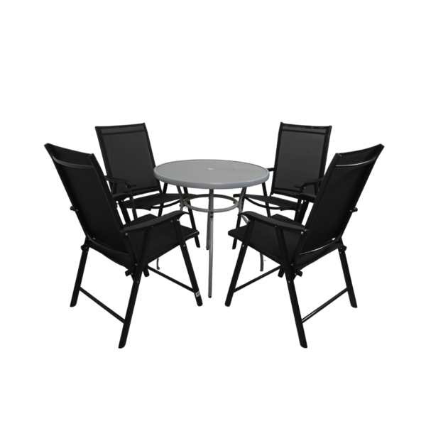 ბაღის მრგვალი მაგიდა (75X75X70) 4 სკამით HY-010 ბაღის მრგვალი მაგიდა (75X75X70) 4 სკამით HY-010